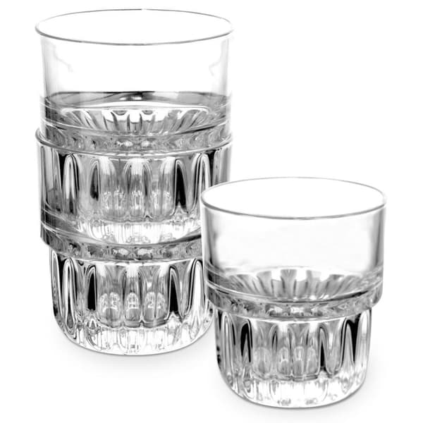 Kestävä lasi 200 ml uritettu pohja juomia varten