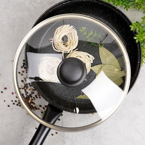Glaslock med stålram, plast handtag och ångöppning
