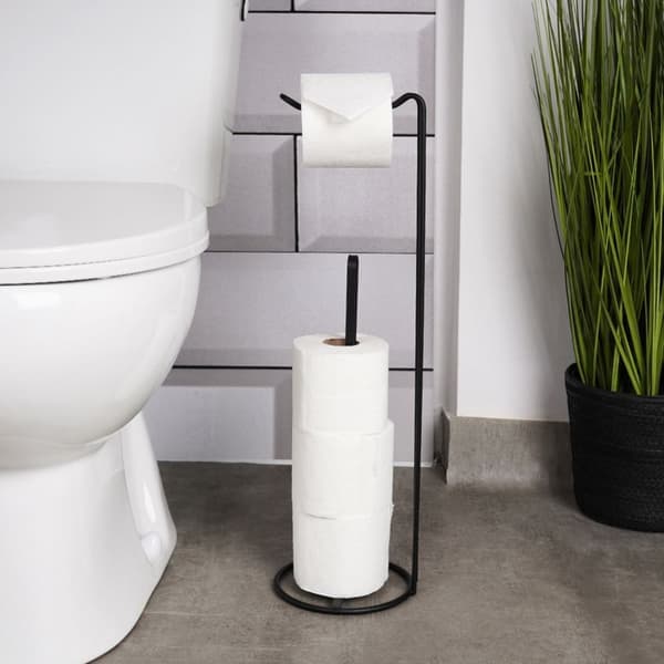 Elegant toiletpapirholder med stativ til badeværelse
