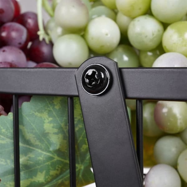 Stilren tvåvånings frukt- och grönsakskorg i svart metall