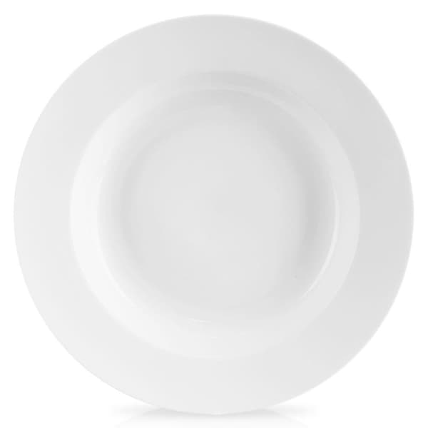 Hvit porselensfat for supper, oppvaskmaskin og mikrobølgeovn