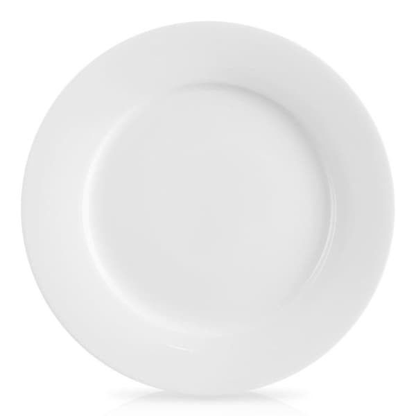 Hvid porcelæns desserttallerken, tåler opvaskemaskine og mikroovn