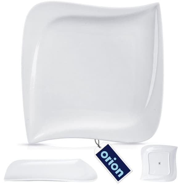 Hvid porcelænstallerken - moderne design, opvaskemaskine & mikroovn.