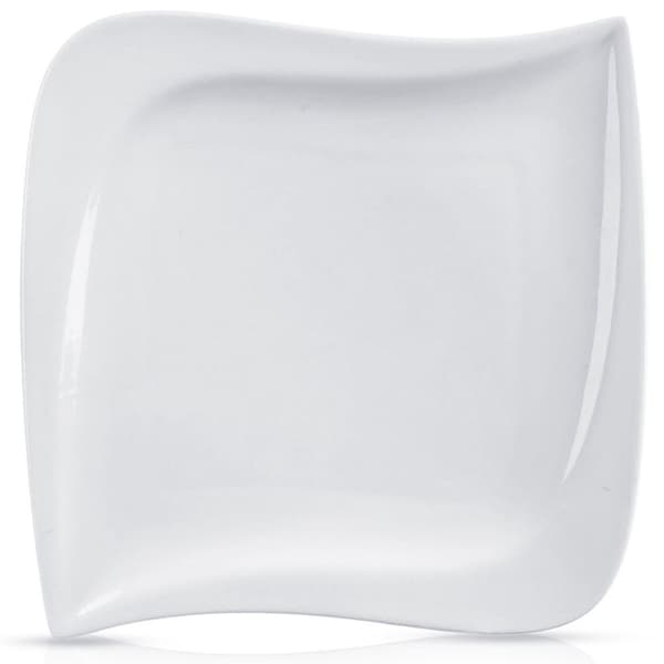 Hvid porcelænstallerken - moderne design, opvaskemaskine & mikroovn.