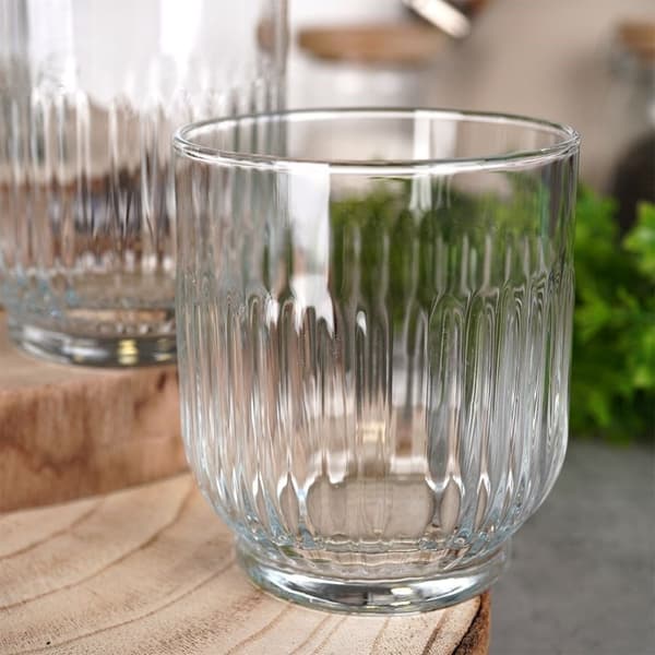 Sett med 6 glass, 300 ml, tykt glass for drikke