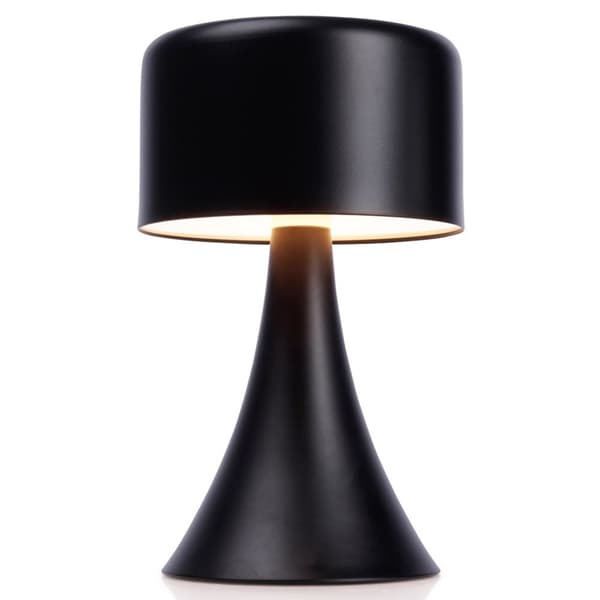 Trådlös svart bordslampa med 8 LED för hem och kontor