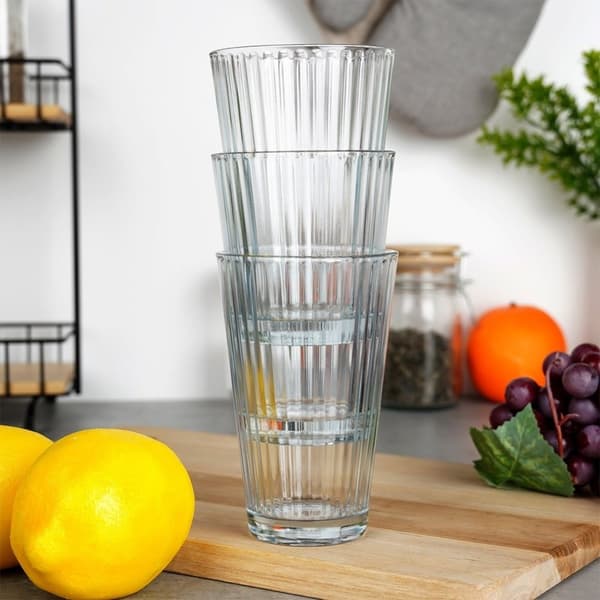 Tre höga glas 270 ml - tjockt, genomskinligt glas