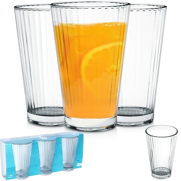 Tre höga glas 270 ml - tjockt, genomskinligt glas