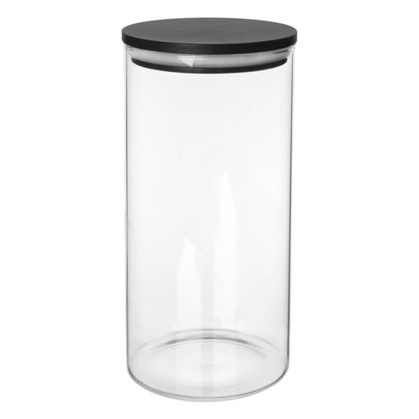 Glasbehållare av borosilikatglas med tätt bambulock
