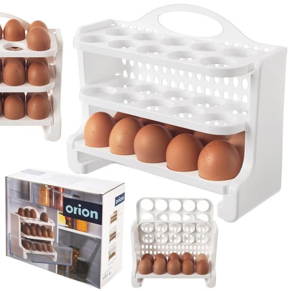 Eggoppbevaring for kjøleskap - 30 egg, tre nivåer