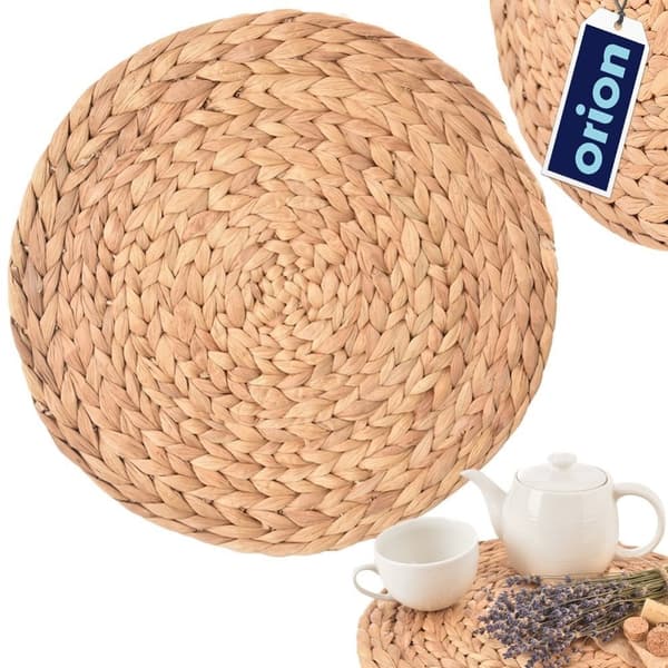 Håndlaget grytematte laget av vannhyasint, 35 cm diameter