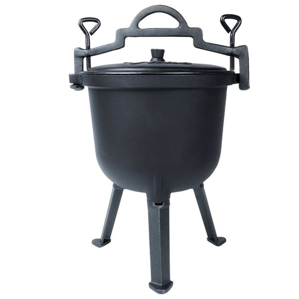 Gjutjärnsgryta med lock och ben, 8 liter