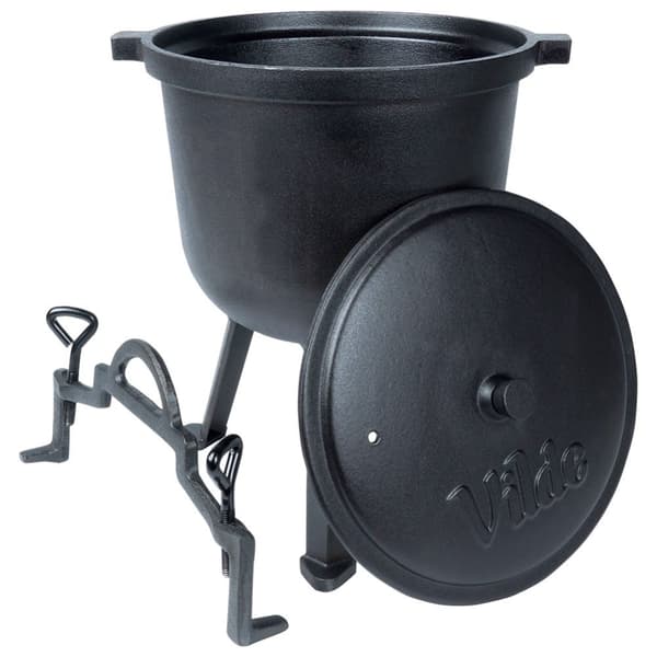 Gjutjärnsgryta med lock och ben, 8 liter