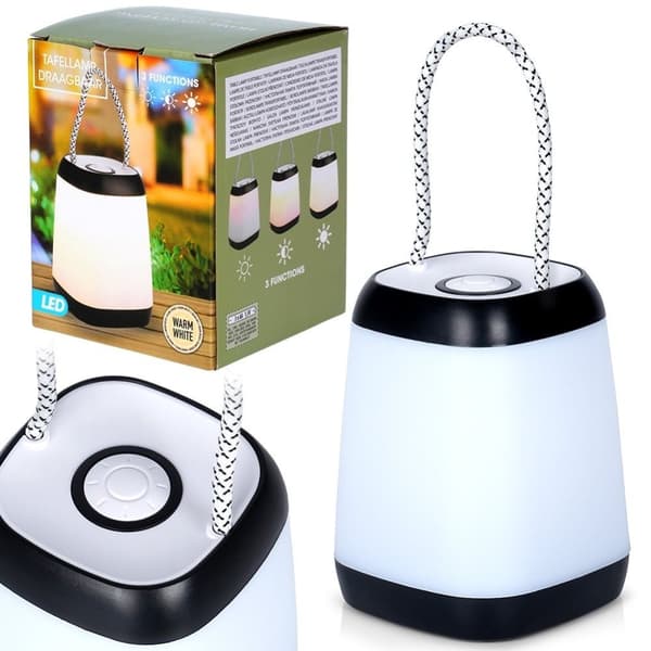Portabel LED-lampa med batteri och tre ljuslägen