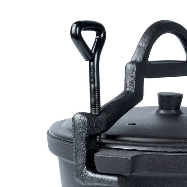 Støbejernsgryde på ben med låg - 10 liter