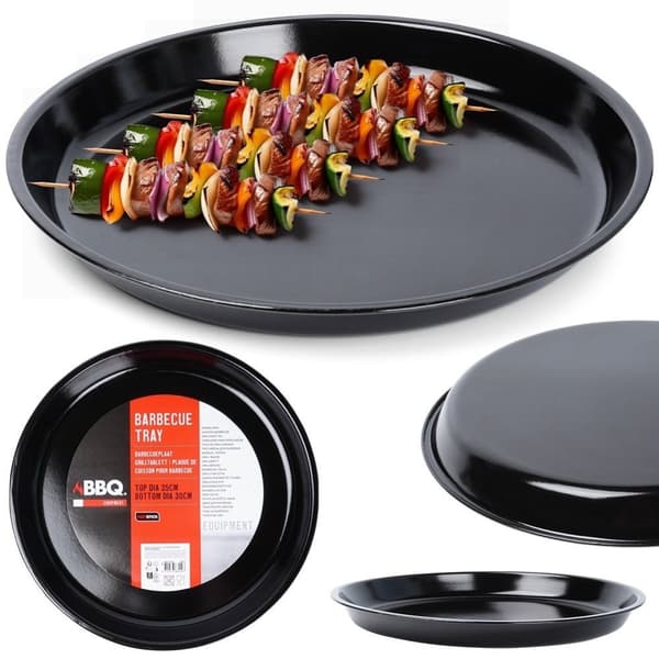 Rund grillplatta i stål med non-stick beläggning. Perfekt för grillning, köttbakning och bakning i ugnen.rund grillplatta, non-stick grillplatta, gril