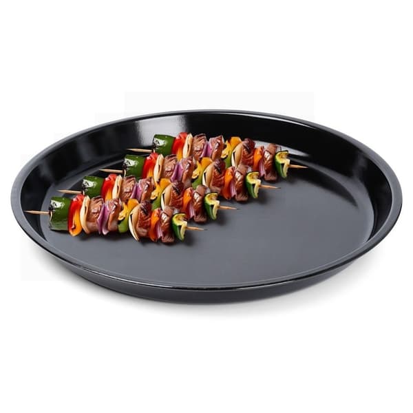 Rund grillplatta i stål med non-stick beläggning. Perfekt för grillning, köttbakning och bakning i ugnen.rund grillplatta, non-stick grillplatta, gril