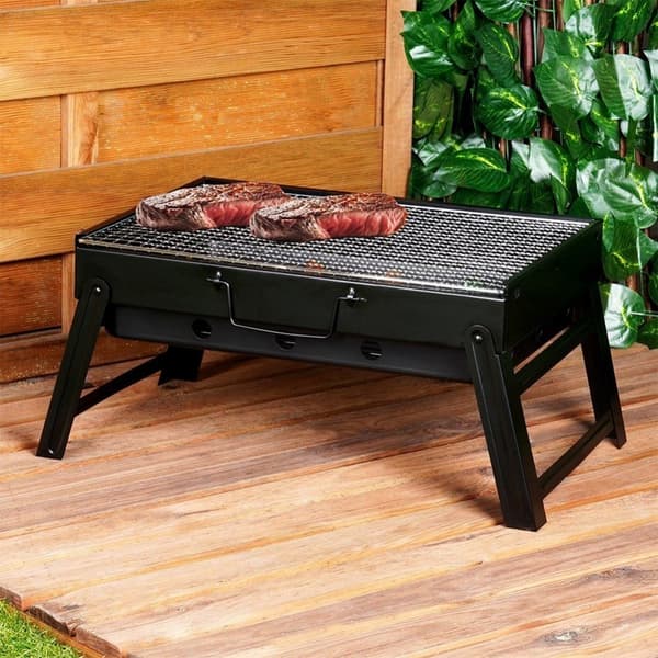 Sammenleggbar kullgrill for hjem og utflukter