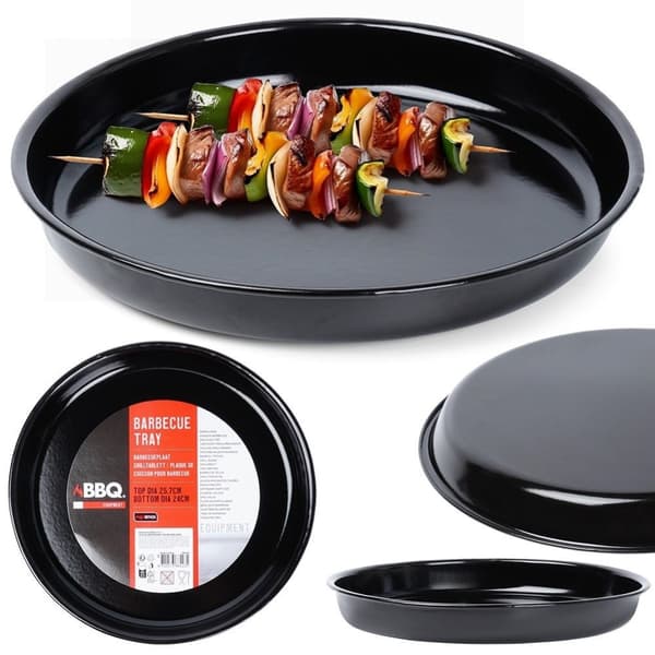 Rund stålgrillplåt med non-stick för grill och ugn