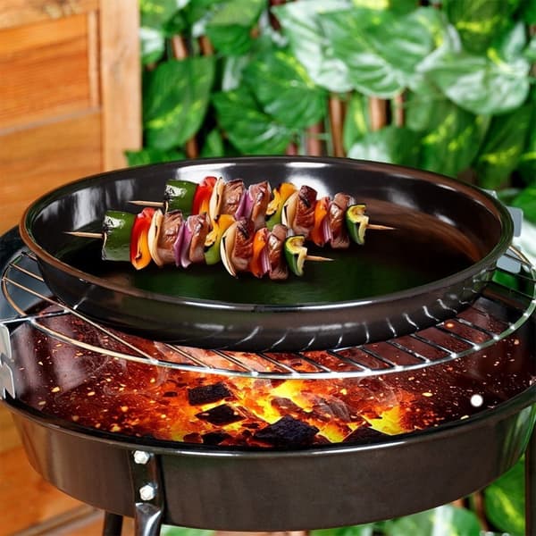 Rund stålgrillplåt med non-stick för grill och ugn