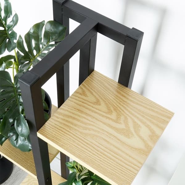 Blomsterstativ i metall med 6 krukkespor, industriell stil