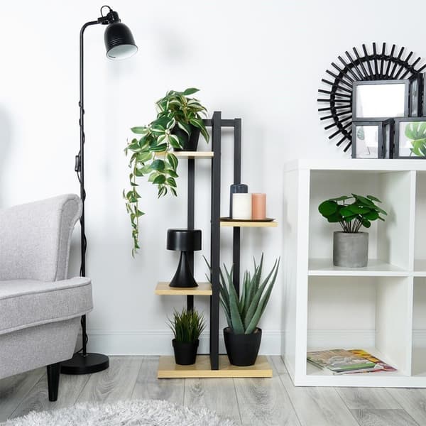Blomsterstativ i metall, 5 plasser, industriell stil