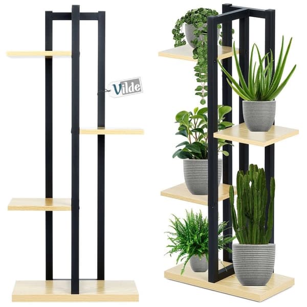 Blomsterstativ i metall, 5 plasser, industriell stil
