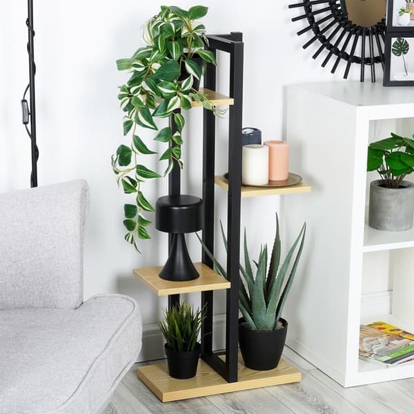Blomsterstativ i metall, 5 plasser, industriell stil