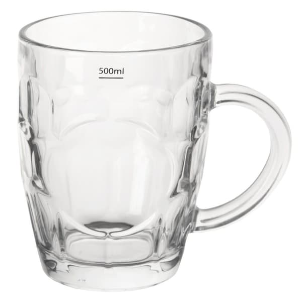 Stort glaskrus med hank - 500 ml