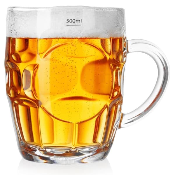 Stort glaskrus med hank - 500 ml