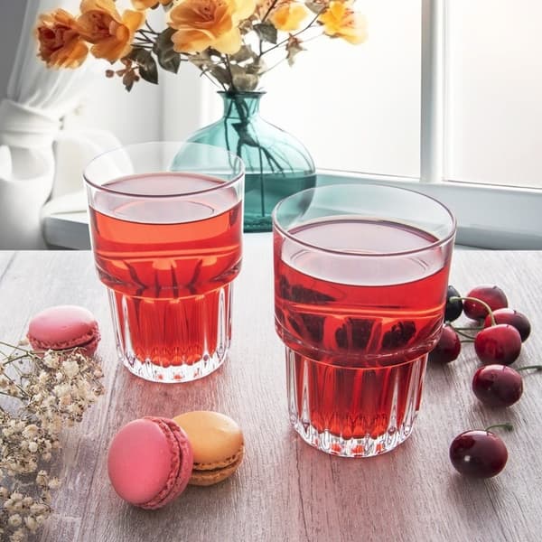 Tykt glas 320 ml med rillet bund til drikkevarer