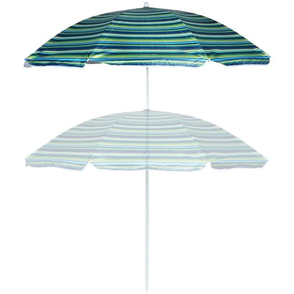 Strandparasol med justerbar lutning och solskydd