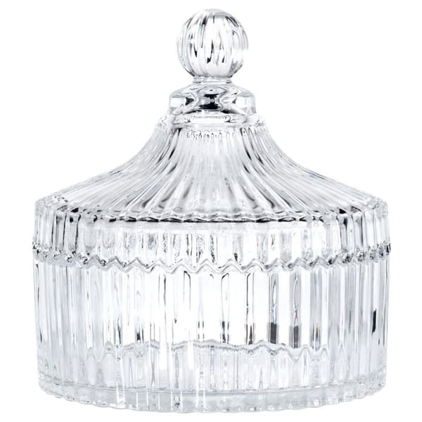Elegant sukkerskål i glass for stearinlys, snacks og søtsaker