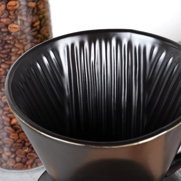 Porslin Kaffetratt Svart - Återanvändbar & Miljövänlig