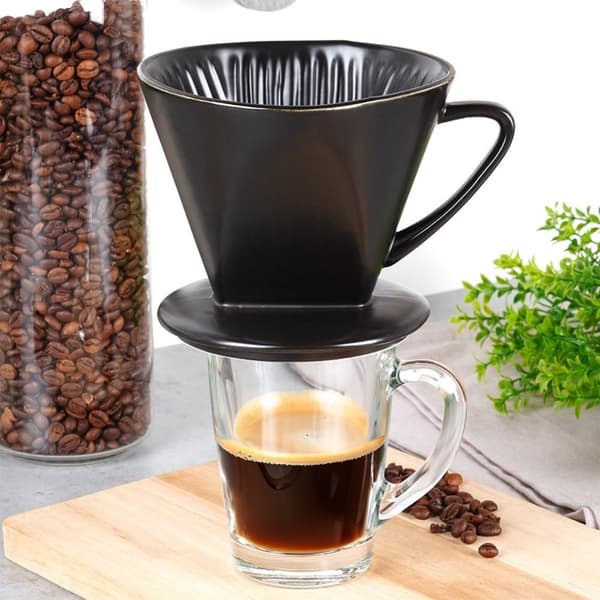 Porslin Kaffetratt Svart - Återanvändbar & Miljövänlig