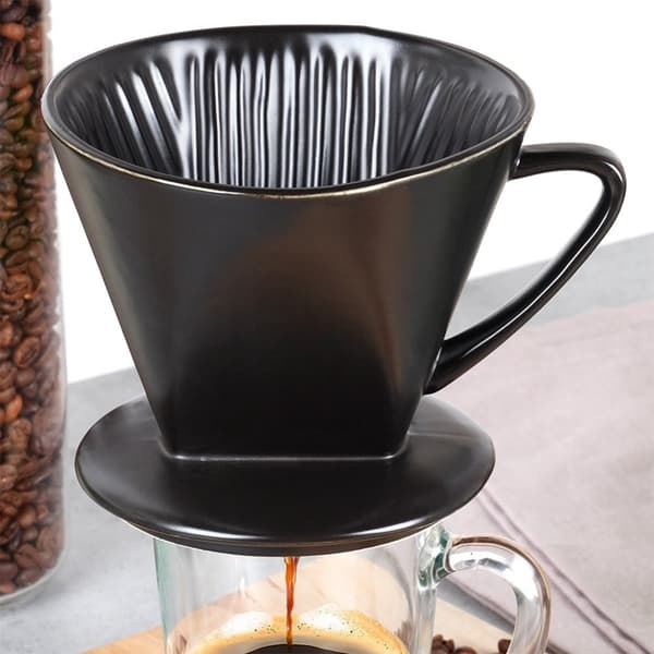 Porslin Kaffetratt Svart - Återanvändbar & Miljövänlig