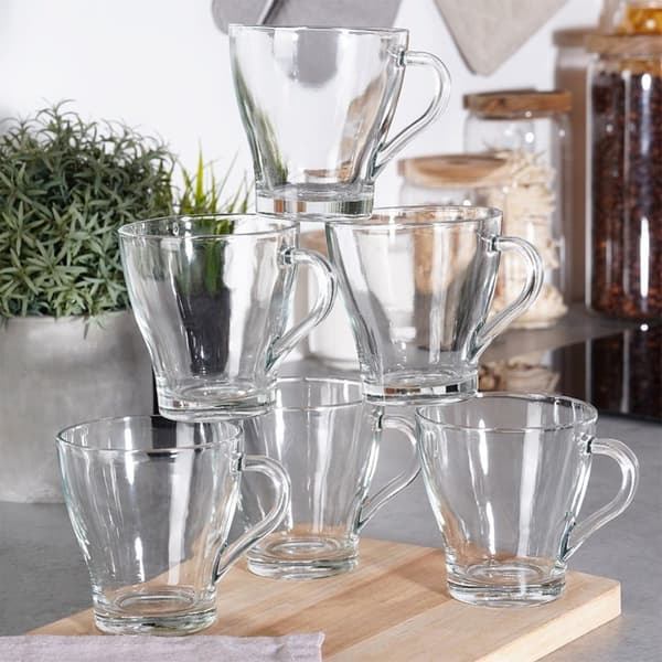 Sæt med 6 glas med hank - Perfekt til kaffe/te