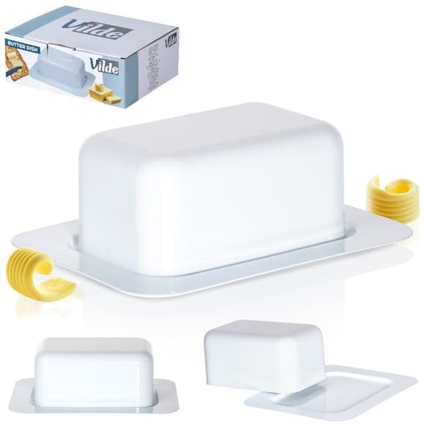 White Steel Butter Changer - Klassisk oppbevaring og servering