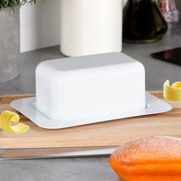 White Steel Butter Changer - Klassisk oppbevaring og servering