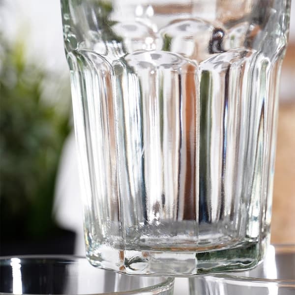 Sæt med seks glas, 360 ml - tykt klart glas, til alle drikkevarer