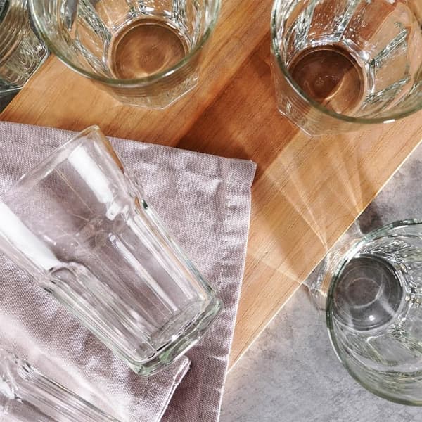 Sæt med seks glas, 360 ml - tykt klart glas, til alle drikkevarer