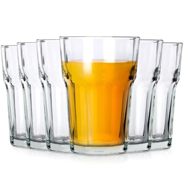 Sæt med seks glas, 360 ml - tykt klart glas, til alle drikkevarer