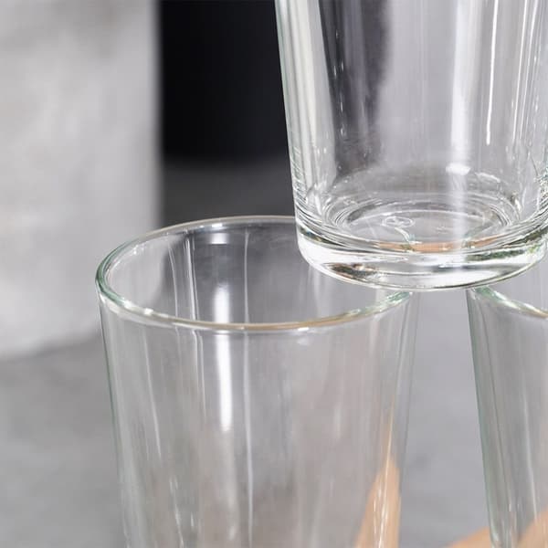 Seks glas 200 ml: Tykt, klart glas til drinks