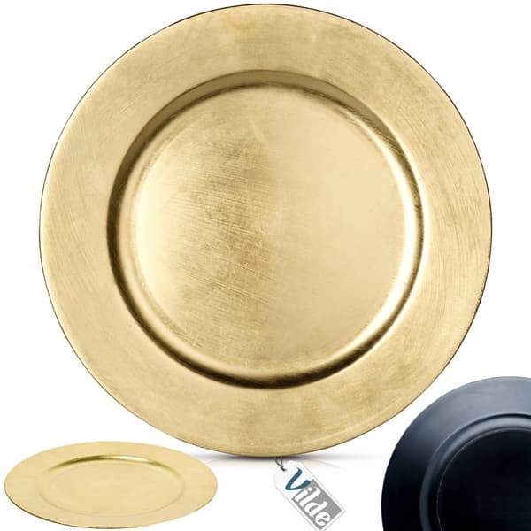 Dekorativt gyllene tallriksunderlägg, 33 cm, hög glans