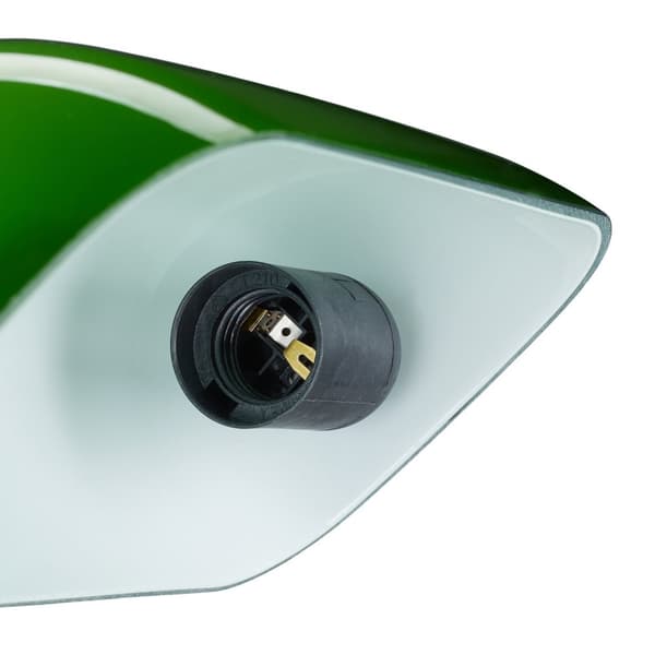 Banker lampe med grøn skærm