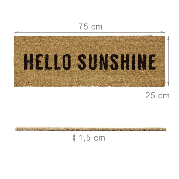 Dørmatte kokosfiber "Hello Sunshine"