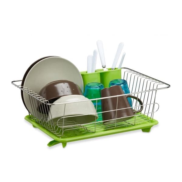 Avloppskorg grön med plastskål