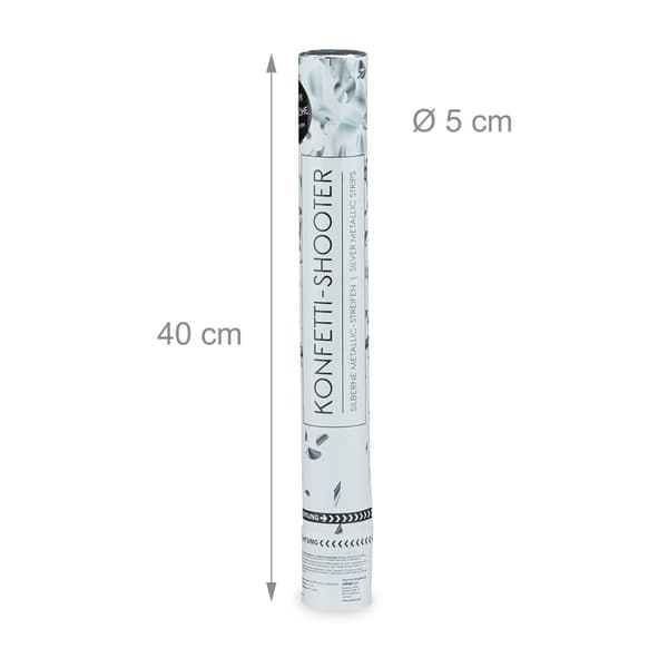 Konfettikanon 40 cm silver