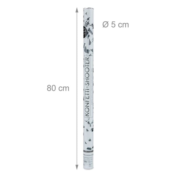 Konfettikanon 80 cm sølv