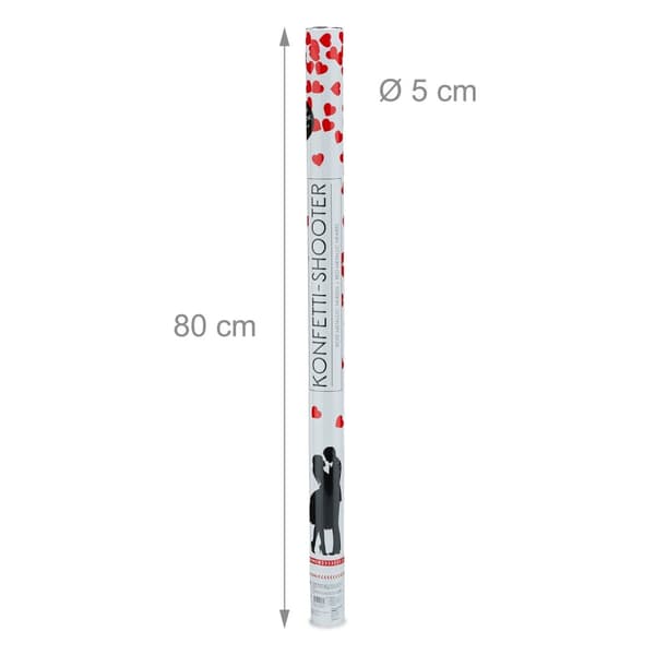 Konfettikanon 80 cm hjerter